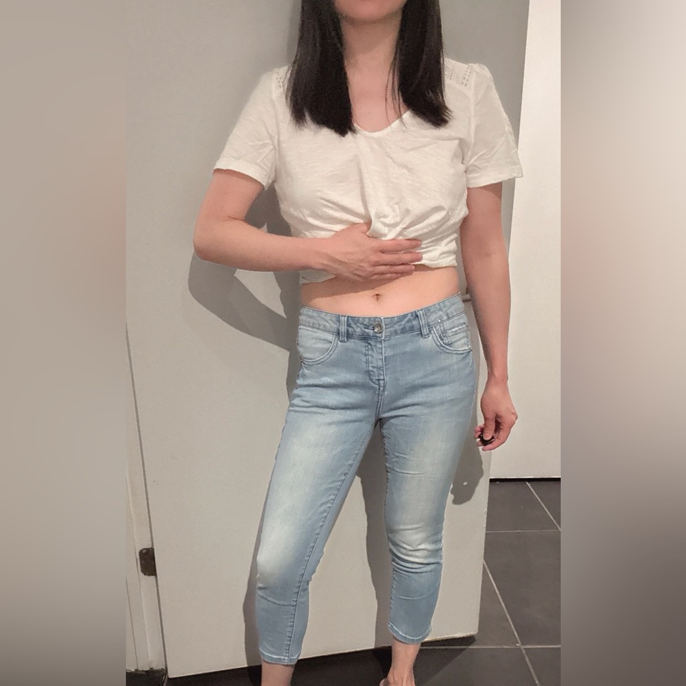 Vero Moda Women's Light Blue Cropped Skinny Jeans